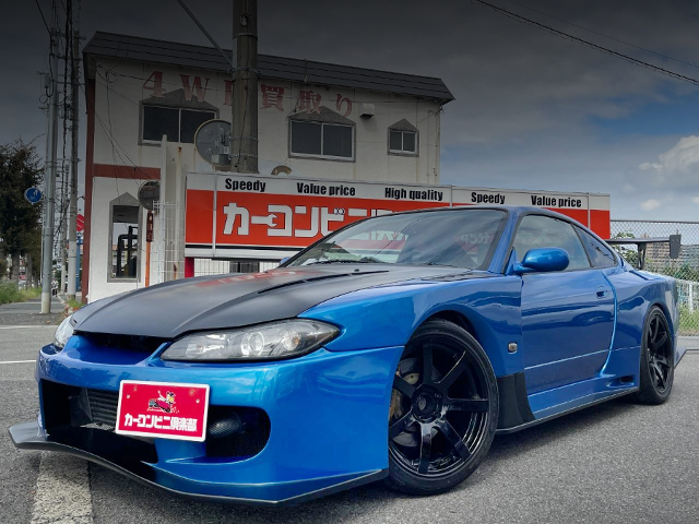 Front exterior of S15 NISSAN SILVIA with SEQUENTIAL WIDEBODY.