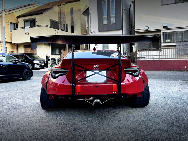 Rear exterior of WIDEBODY ZN6 TOYOTA 86GT LIMITED with center exit exhaust.