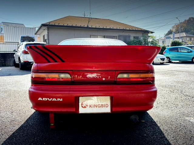 Rear exterior of AE101 COROLLA LEVIN SJ with ADVAN RACING livery.