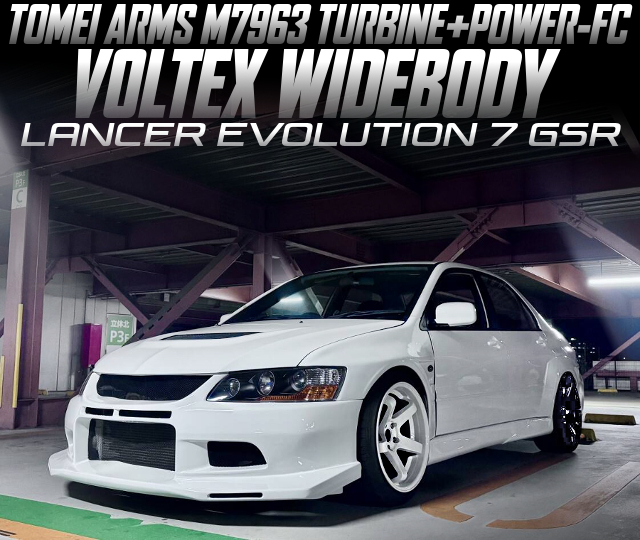 TOMEI ARMS M7963 TURBINE and POWER-FC, in the VOLTEX WIDEBODY LANCER EVOLUTION 7 GSR.