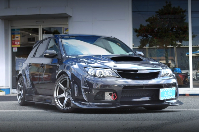 Front exterior of VARIS WIDEBODY GRB IMPREZA HATCHBACK WRX STI.