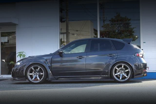 Side exterior of VARIS WIDEBODY GRB IMPREZA HATCHBACK WRX STI.