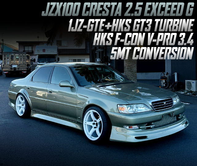 1JZ-GTE改HKS製GT3タービン!Vプロ3.4制御!5速MT載せ替え!JZX100型クレスタ2.5エクシードGの国内中古車を掲載