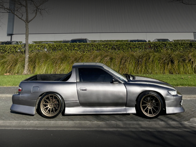 Right-side exterior of S13 SILVIA with PICKUP TRUCK conversion.