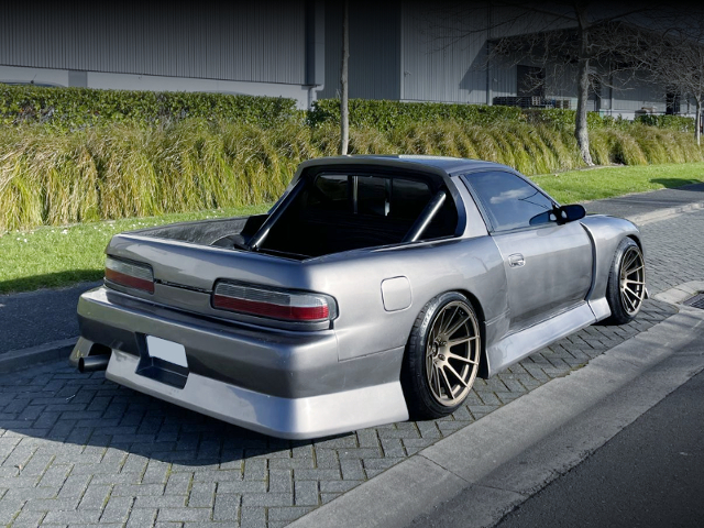 Rear exterior of S13 SILVIA with PICKUP TRUCK conversion.