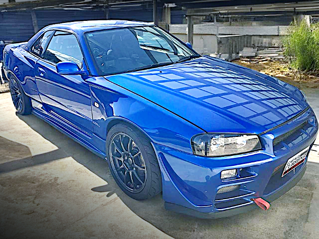 Front exterior of URAS WIDEBODY ER34 SKYLINE 25GT TURBO.