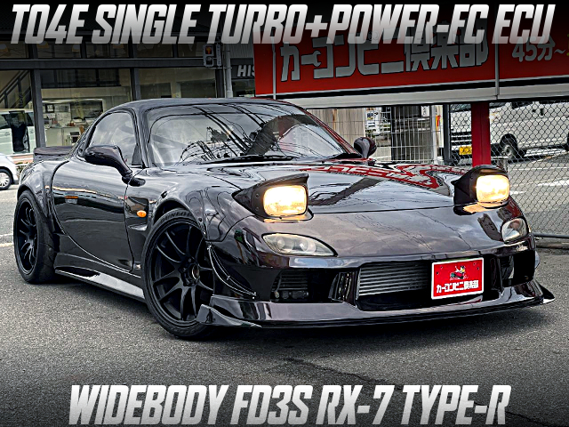 TO4E SINGLE TURBO and POWER-FC ECU in the WIDEBODY FD3S RX-7 TYPE-R.