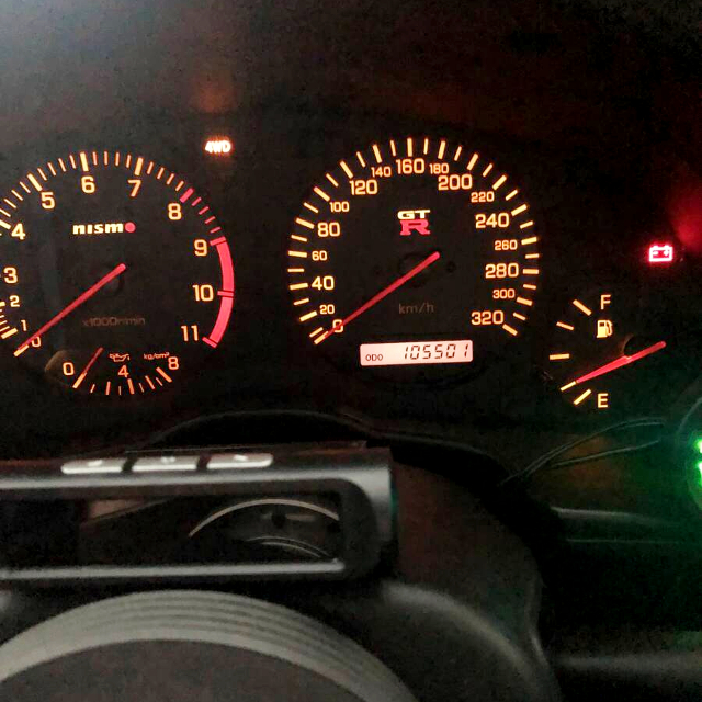 Speed cluster of BNR34 SKYLINE GT-R.