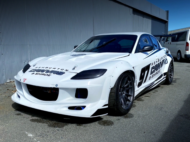 Front exterior of 556HP MAZDA RX-8.