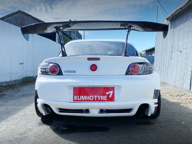 Rear exterior of 556HP MAZDA RX-8.