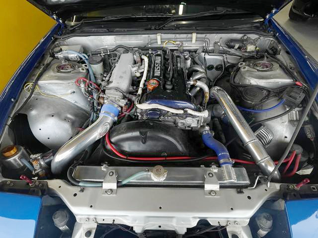 SR20DET with HKS GT-SS turbo.