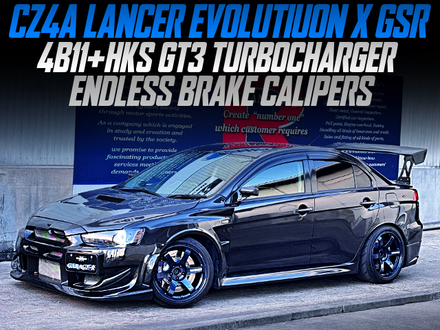 4B11 with HKS GT3 TURBOCHARGER, ENDLESS BRAKE CALIPERS, in the CZ4A LANCER EVOLUTIUON X GSR.