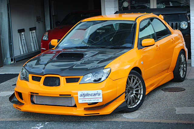 Front exterior of WIDEBODY GDB HAWKEYE WRX STI.