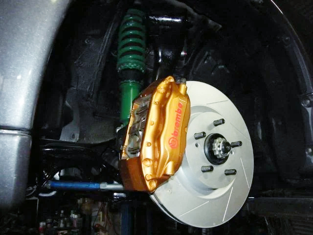 Brembo caliper and Coilover.