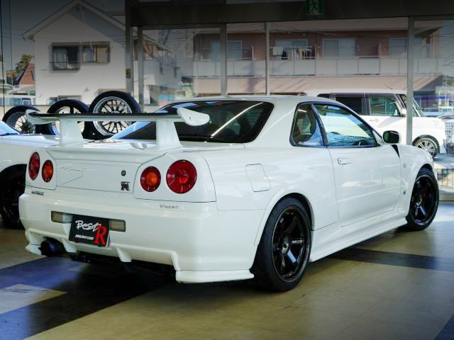 Rear exterior of R34 SKYLINE GT-R V-SPEC.