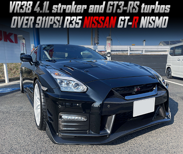 VR38 4.1L stroker and GT3-RS turbos, in the OVER 911PS R35 NISSAN GT-R NISMO.