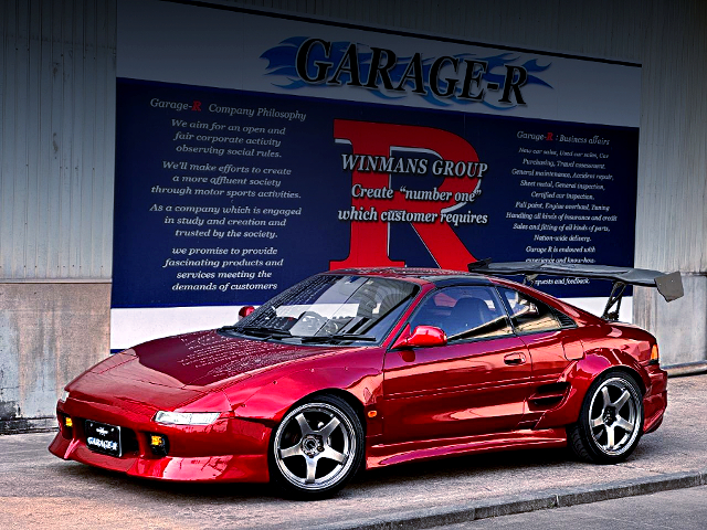 Front exterior of WIDEBODY SW20 MR2 GT T-BAR ROOF.