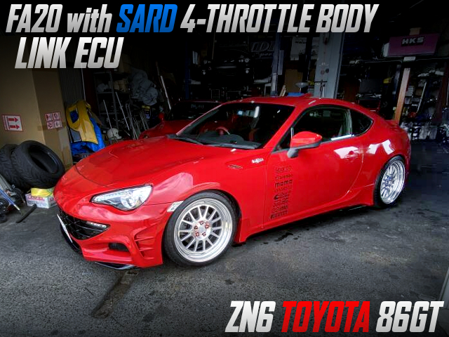 FA20 with SARD 4-THROTTLE BODY and LINK ECU, in the ZN6 TOYOTA 86GT.