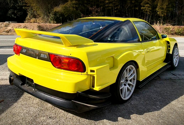 Rear exterior of GP-SPORTS G-SONIC EVOLUTION WIDEBODY RPS13 180SX TYPE-X.