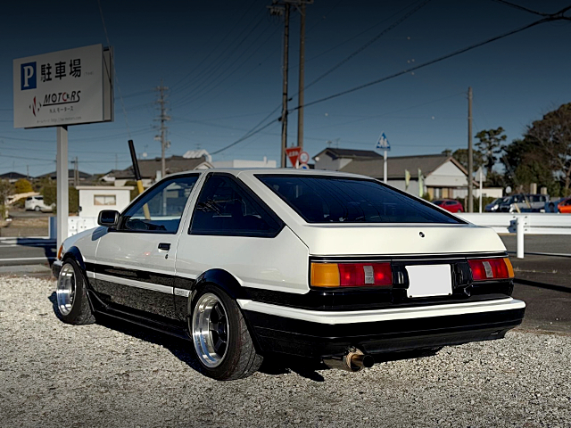 Rear exterior of AE86 COROLLA LEVIN GTV.