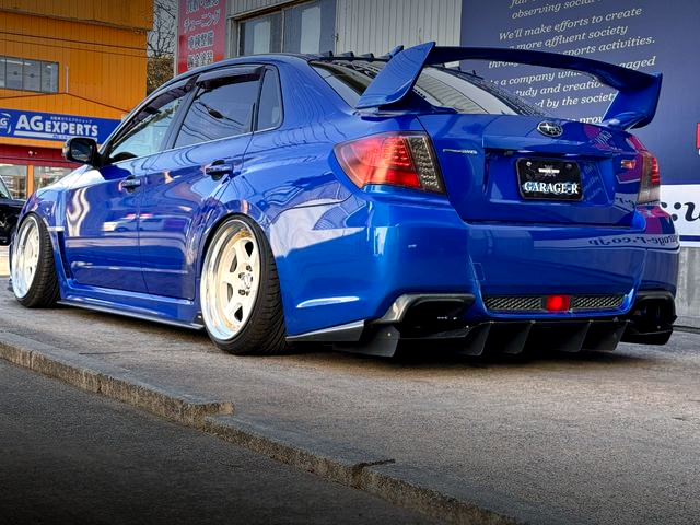 Rear exterior of STATIC GVB IMPREZA WRX STI.