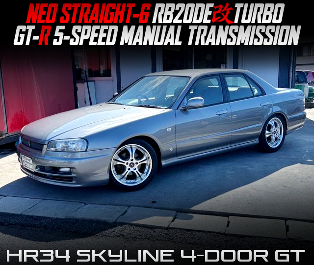 NEO STRAIGHT-6 RB20DE with TURBO, and GT-R 5-SPEED MANUAL TRANSMISSION, in the HR34 SKYLINE 4-DOOR GT.