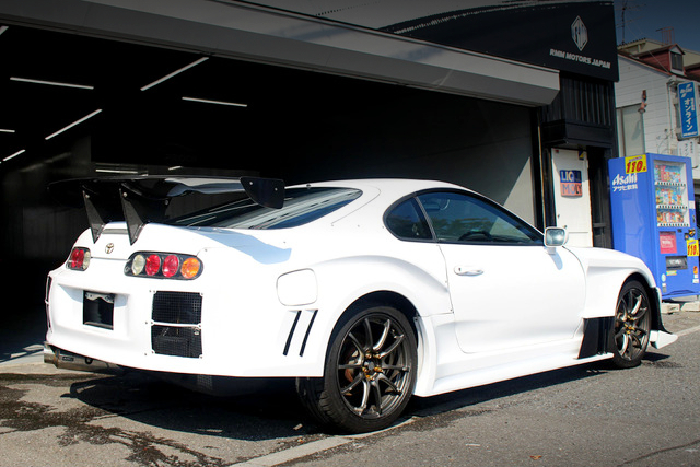 Rear exterior of WIDEBODY JZA80 SUPRA RZ.