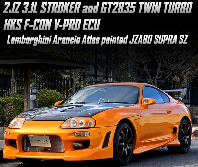 2JZ 3.1L STROKER and GT2835 TWIN TURBO, HKS F-CON V-PRO ECU, in the JZA80 SUPRA SZ.