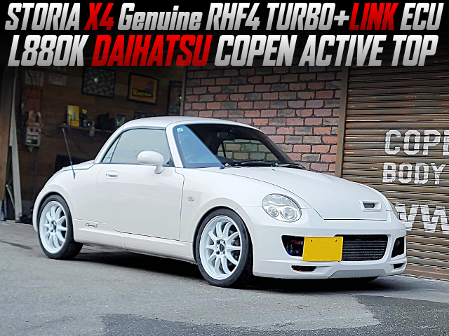 STORIA X4 Genuine RHF4 TURBO and LINK ECU in the L880K DAIHATSU COPEN ACTIVE TOP.