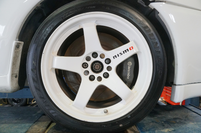 NISMO rim and Brembo caliper.