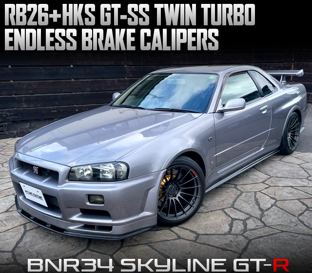 RB26 with HKS GT-SS TWIN TURBO, ENDLESS BRAKE CALIPERS, in the BNR34 SKYLINE GT-R.