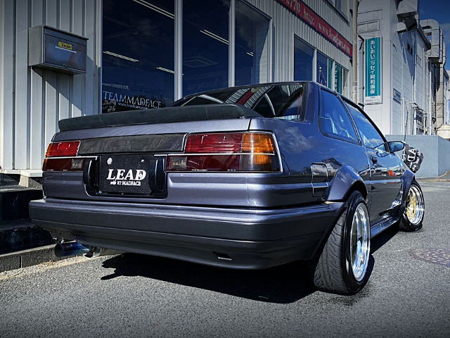 Rear exterior of　LEVIN faced AE85 SPRINTER TRUENO.