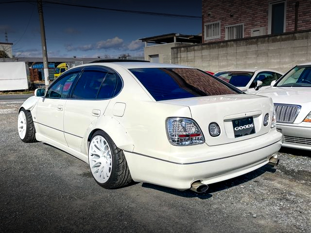 Rear exterior of WIDEBODY JZS161 ARISTO V300 VERTEX EDITION.