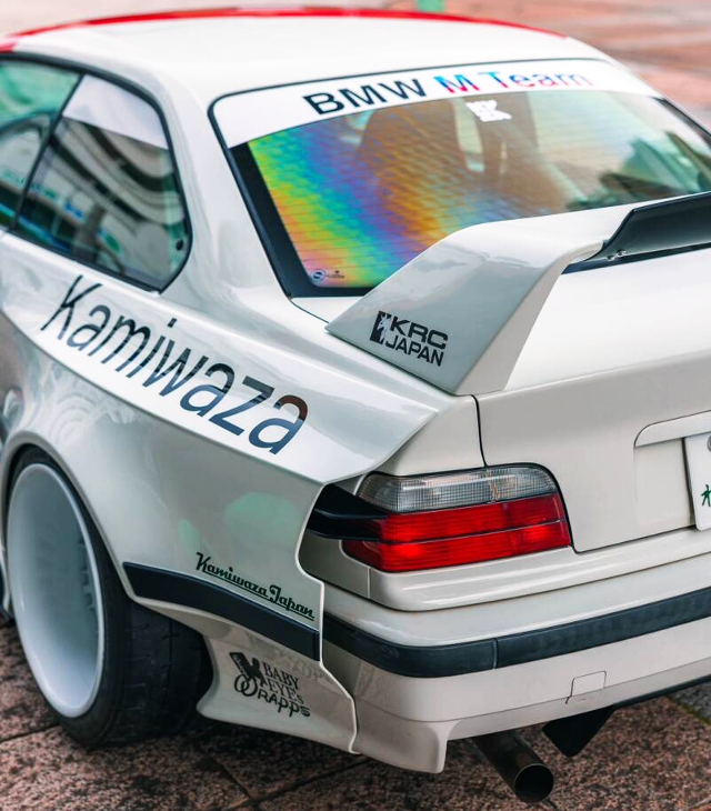 Rear side exterior of KYZA WIDEBODY E36 BMW 3-SERIES.