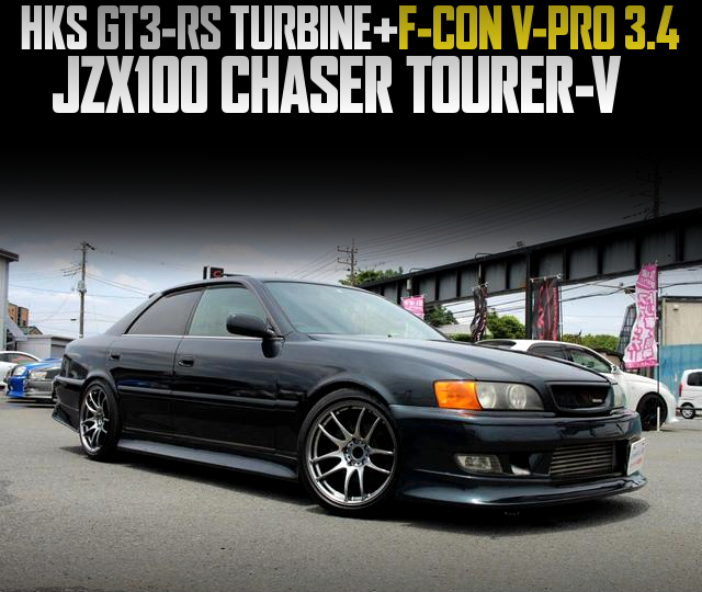HKS GT3-RS TURBINE and F-CON V-PRO 3.4 in the JZX100 CHASER TOURER-V.