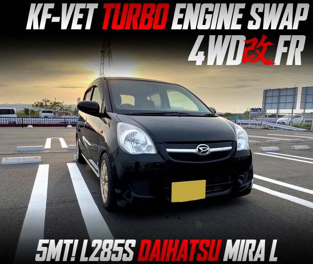 KF-VET TURBO ENGINE SWAP, 4WD to RWD conversion, in the L285S DAIHATSU MIRA L.