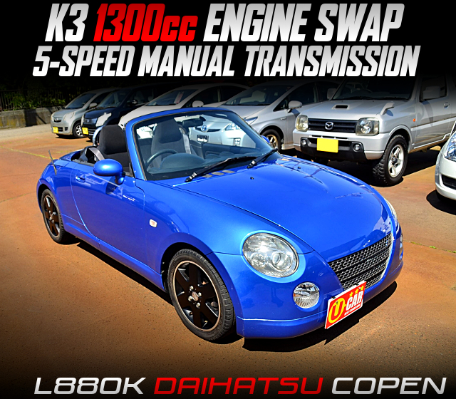 K3 1300cc ENGINE SWAP, 5-SPEED MANUAL TRANSMISSION, in the L880K DAIHATSU COPEN.