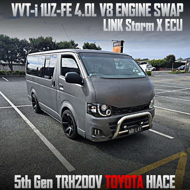 1UZ-FE型4.0L V8エンジンスワップ！リンク制御！5速MT！5代目H200系ハイエースのニュージーランド中古車を掲載
