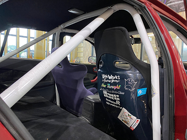 Roll cage and seats.