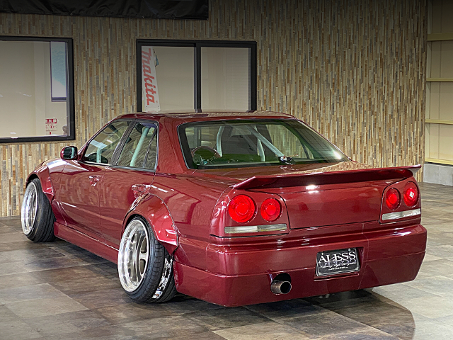 Rear exterior of WIDEBODY ER34 SKYLINE 4-DOOR 25GT-X.
