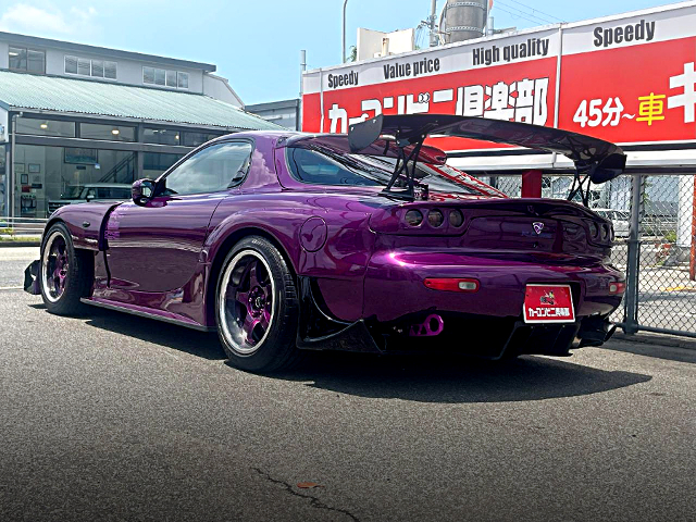 Rear exterior of RE AMEMIYA WIDEBODY FD3S RX-7.