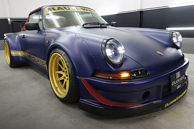 Front exterior of RWB WIDEBODY PORSCHE 964 CARRERA 2 CABRIOLET.
