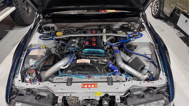 SR20DET 2.2L stroker and HKS GT3 turbo.