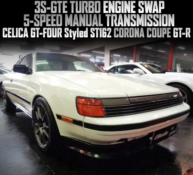 3S-GTE TURBO ENGINE SWAP, 5-SPEED MANUAL TRANSMISSION, in the CELICA GT-FOUR styled ST162 CORONA COUPE GT-R.
