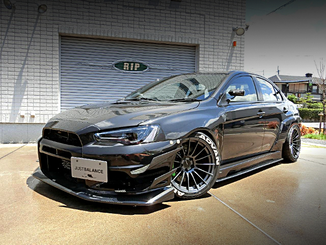 Front exterior of WIDEBODY LANCER EVOLUTION X GSR.