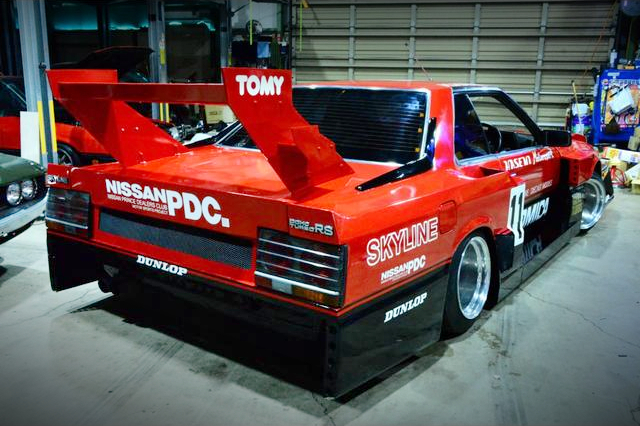 Rear exterior of SUPER SILHOUETTE WIDEBODY DR30 SKYLINE 2000 TURBO RS-X.