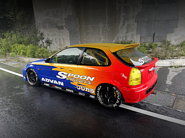 Rear exterior of EK9 HONDA CIVIC TYPE-R.