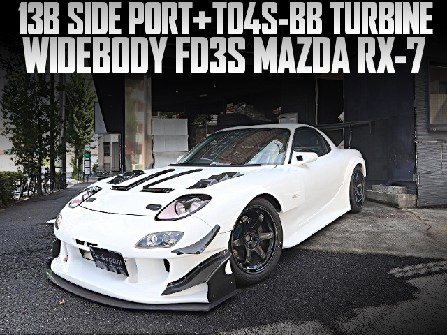 13B SIDE PORT and TO4S-BB TURBINE, in the WIDEBODY FD3S MAZDA RX-7.