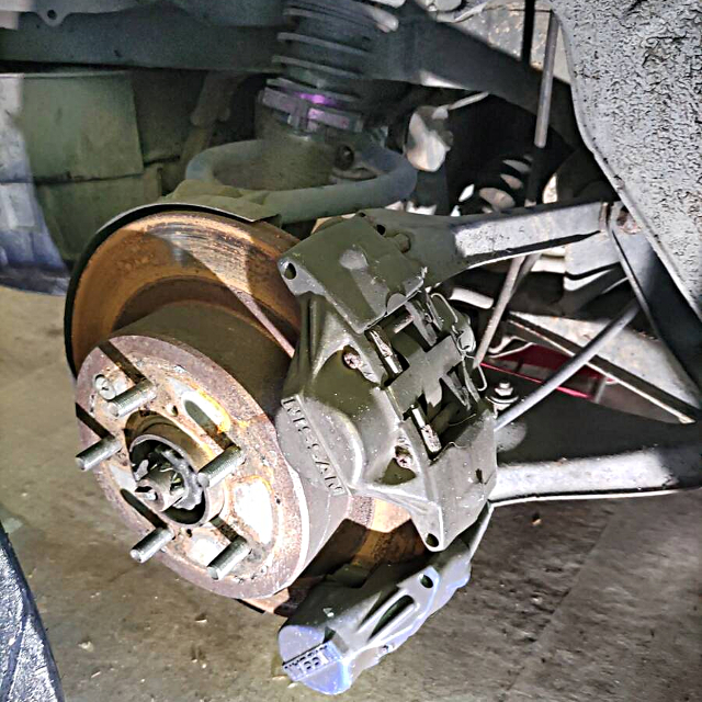 Twin brake calipers.