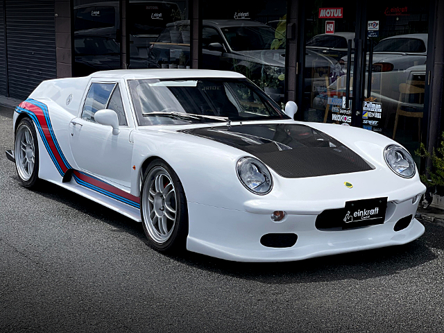 Front exterior of RE-AMEMIYA Lotus Europa 20B.